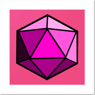 D20 Polyhedral Dice - Pink Posters and Art